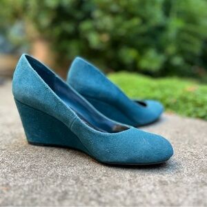 Target Merona teal wedge heels